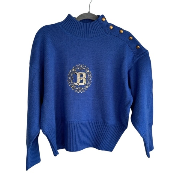 Bogner Vintage‎ Mock Turtleneck Logo Embroidered Sweater - Picture 1 of 6